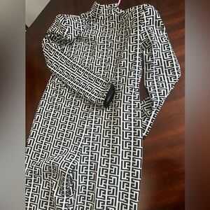 Geometric Black and White Jumpsuit